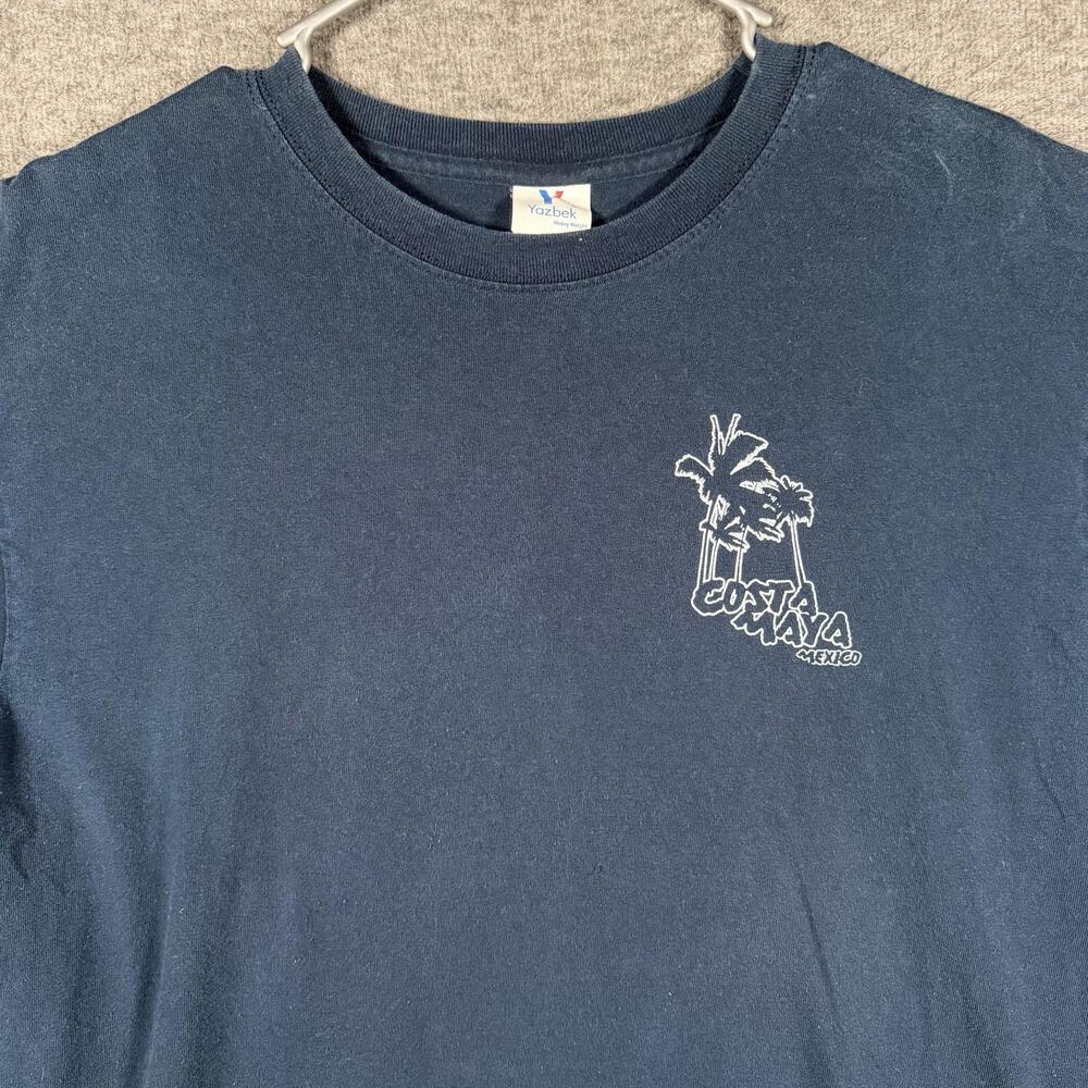 Costa Maya Mexico Yazbek Shirt Mens Large Blue Wasted Away Again Parrot Tee